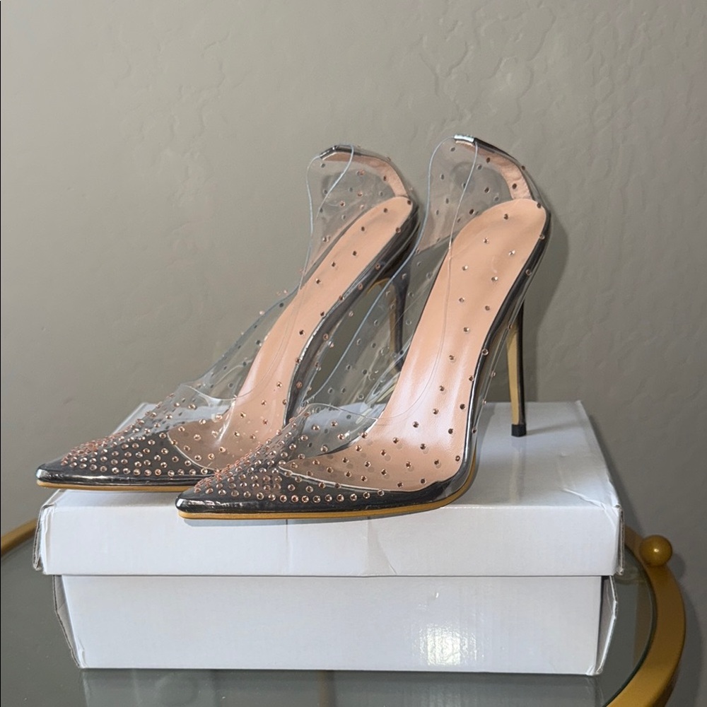 Crystal Embellished Stiletto Heels